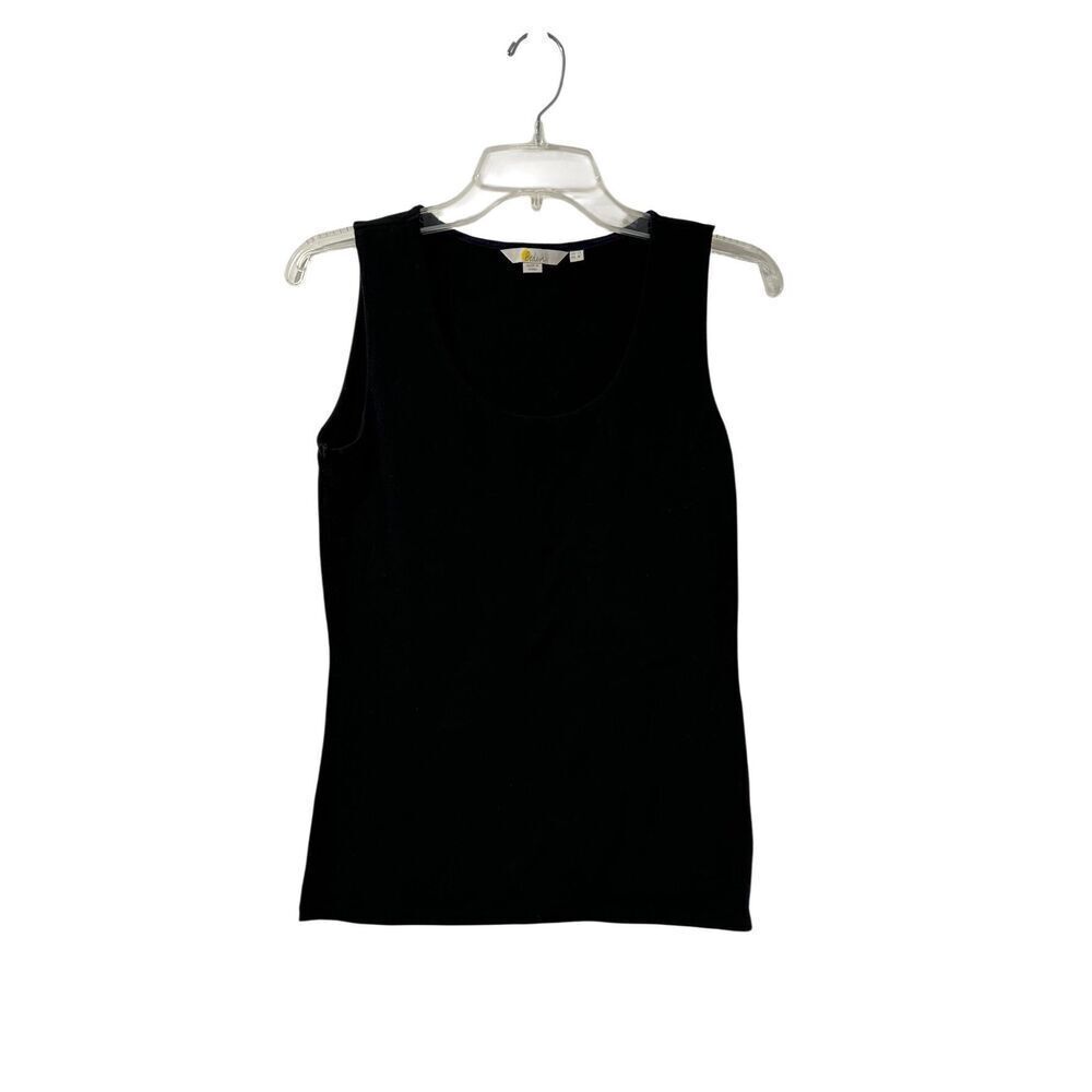 Boden women’s double layer scoop neck black tank top size 8. #21-1946